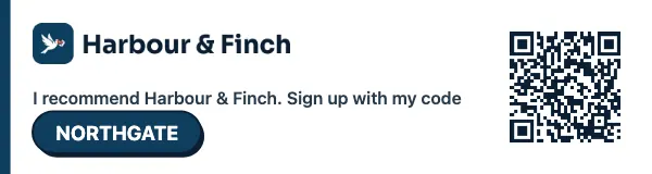 Email signature banner with the referrer’s code, drawn in the website’s look