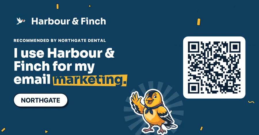 Link banner with the referrer’s code and QR, drawn in the website’s look