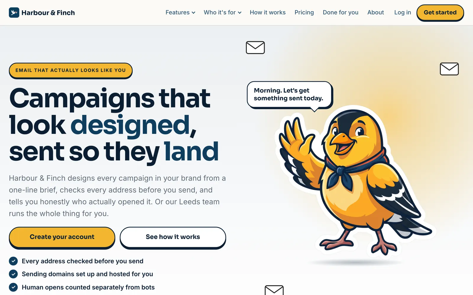 A partner’s home page, written and designed by the website builder